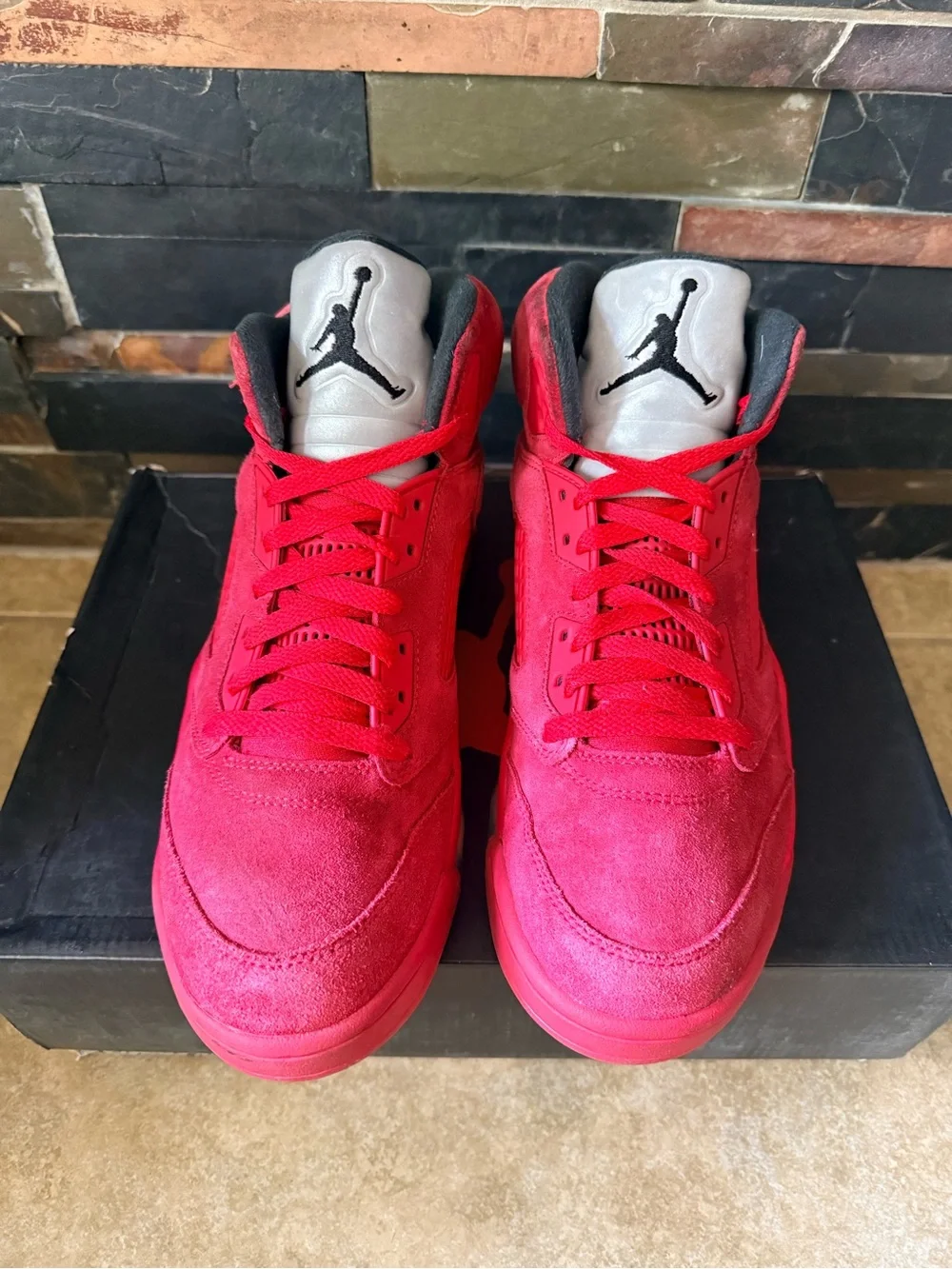 Jordan 5 Red Suede Size 9.5 Great Condition Original Box Men’s FAST SHIPPING